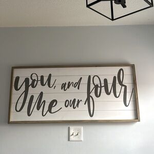 Lil lady blocks customer sign-4 feet